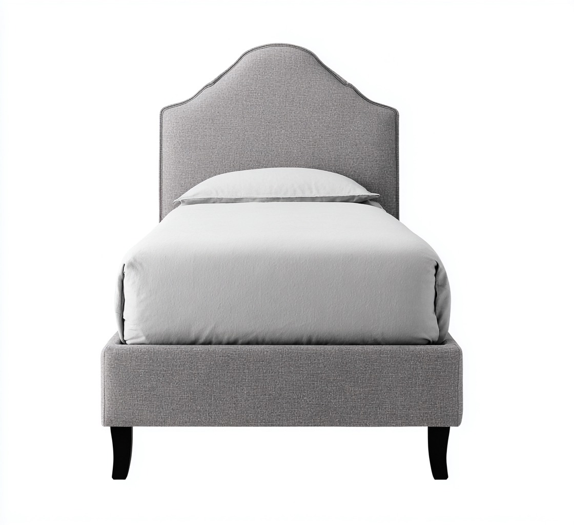 Einzelbett-Stoff-200x100x115 cm-Hellgrau-Modernes Design-Craftgoshop