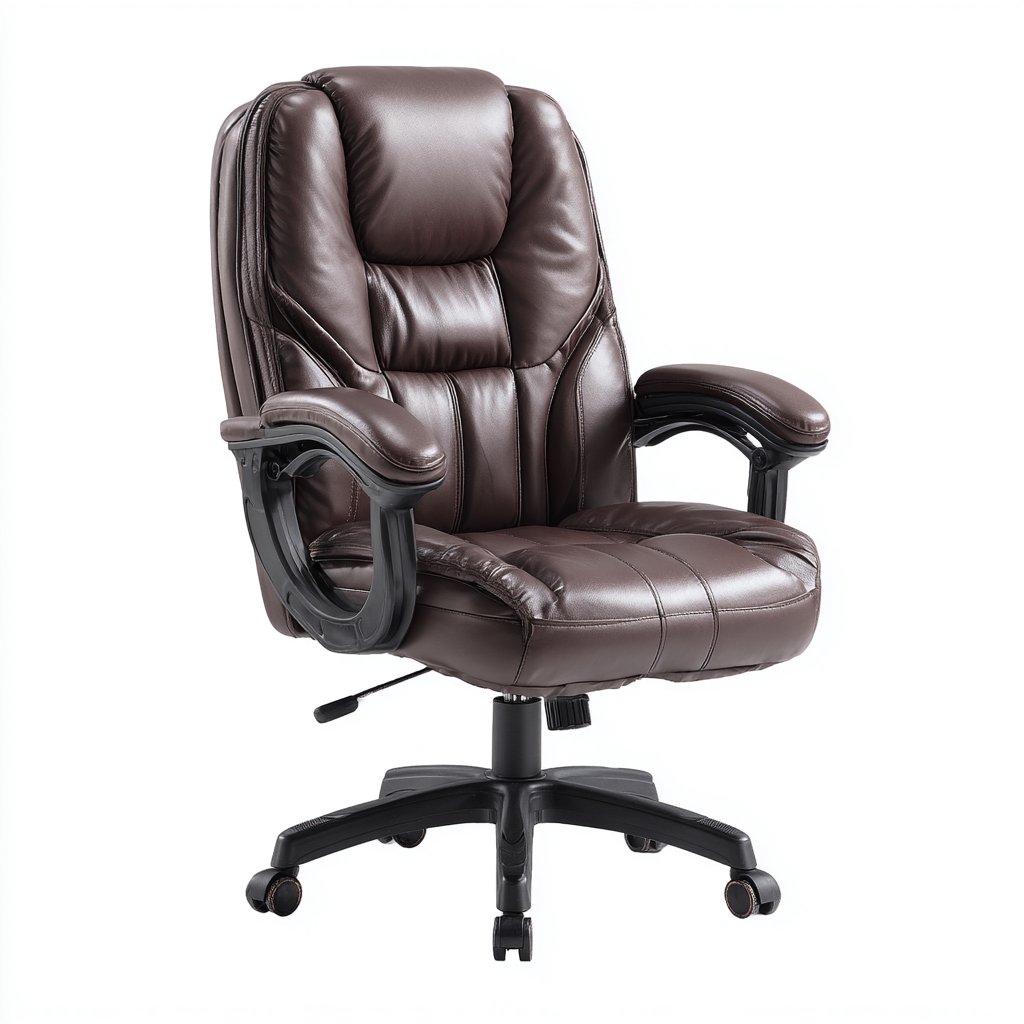 Bürostuhl - Kunstleder - 70x68x115 cm - Dunkelbraun - Klassischer Stil-Craftgoshop