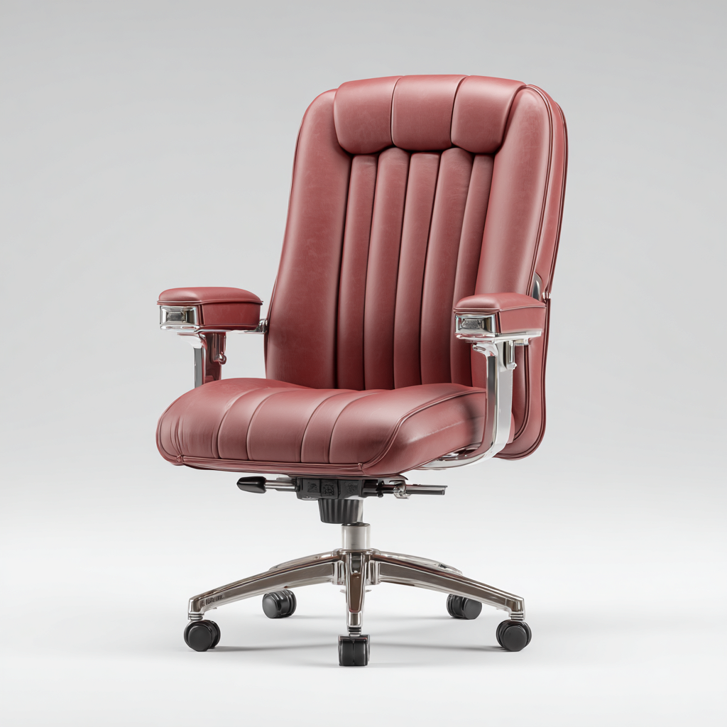 Bürostuhl - Kunstleder - 68x64x112 cm - Rotbraun - Klassischer Stil-Craftgoshop