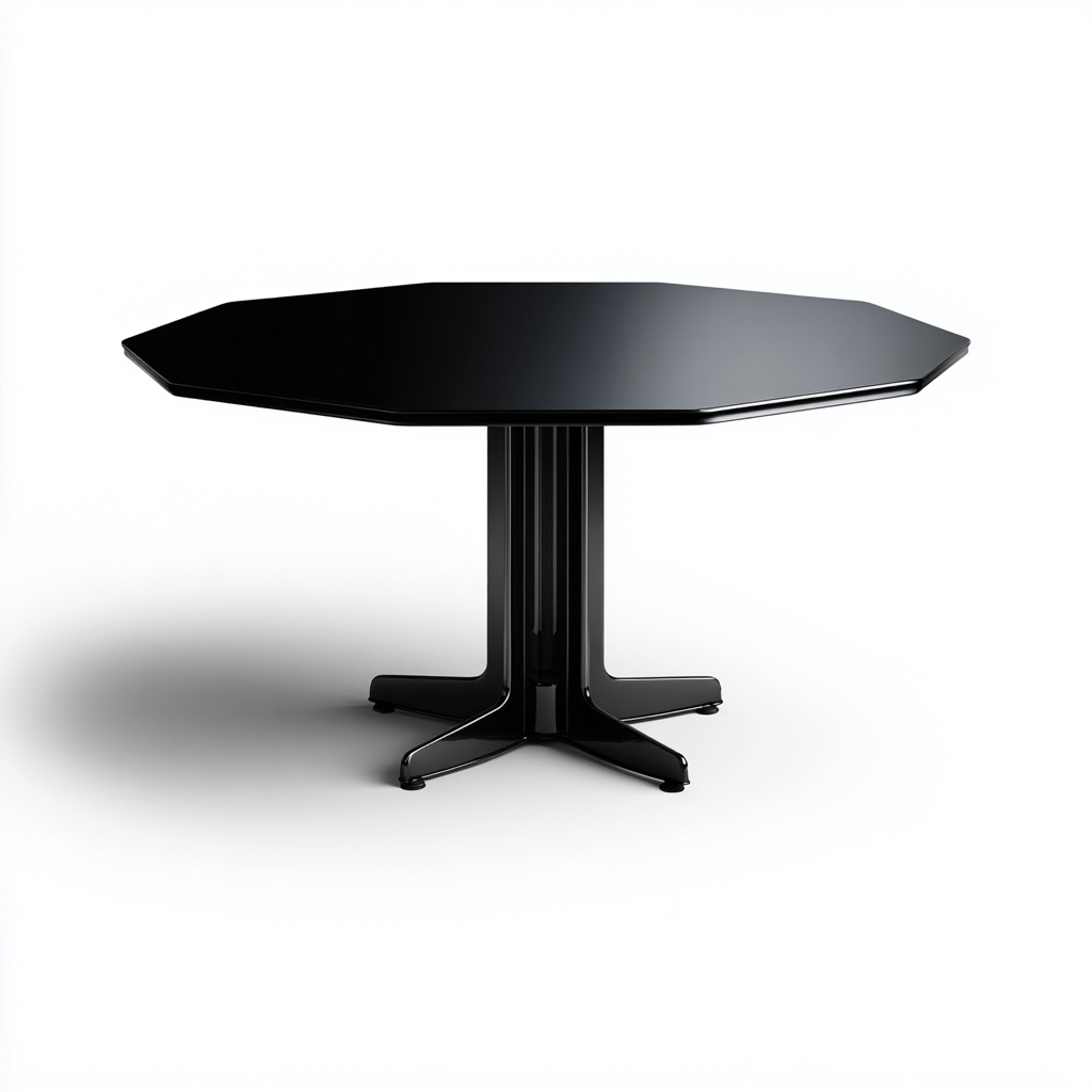 Esszimmertisch - Hochglanz-Metall - 120x75 cm - Schwarz - Modernes Design-Craftgoshop