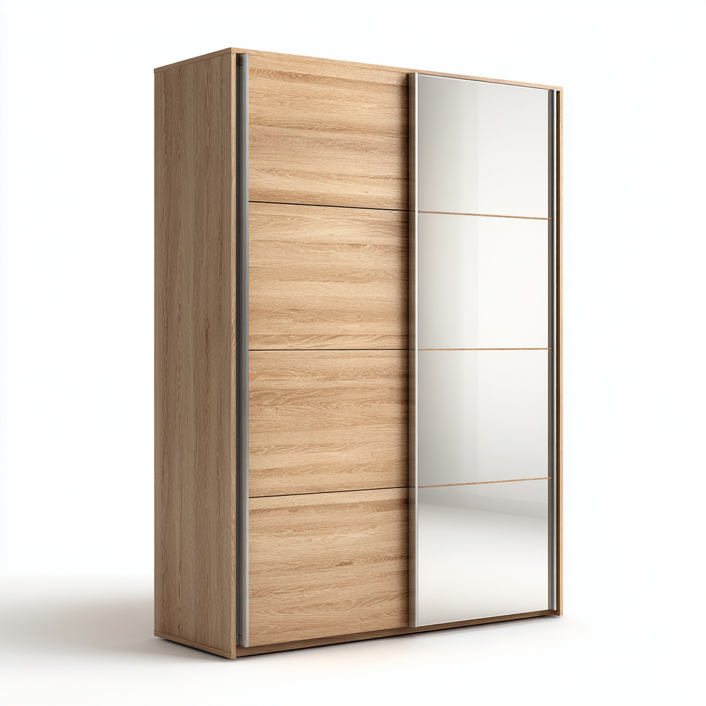 Kleiderschrank - Holz - Eiche - 120x60x200 cm - Naturholz - Modernes Design-Craftgoshop