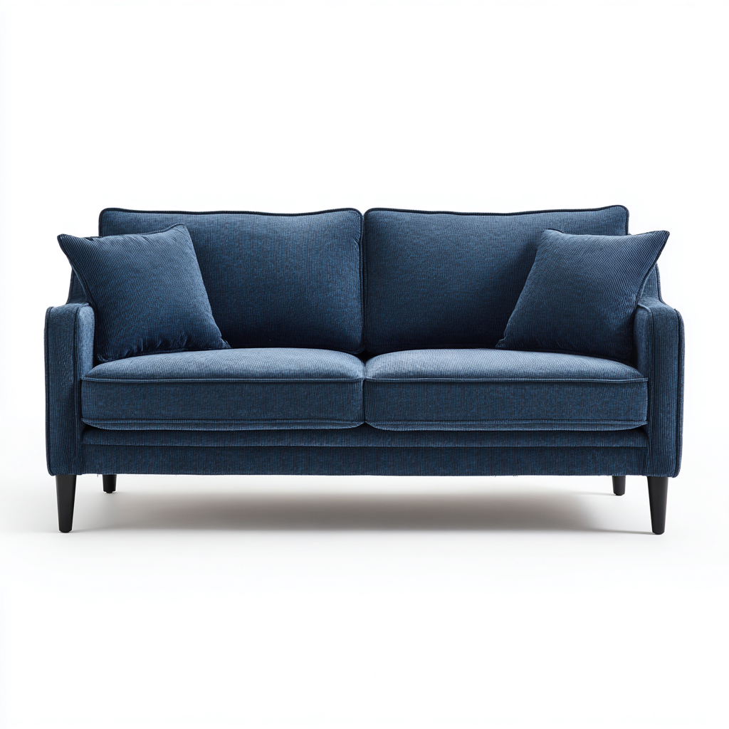 Gerades Sofa - Stoff - 180x88x84 cm - Blau - Modernes Design-Craftgoshop