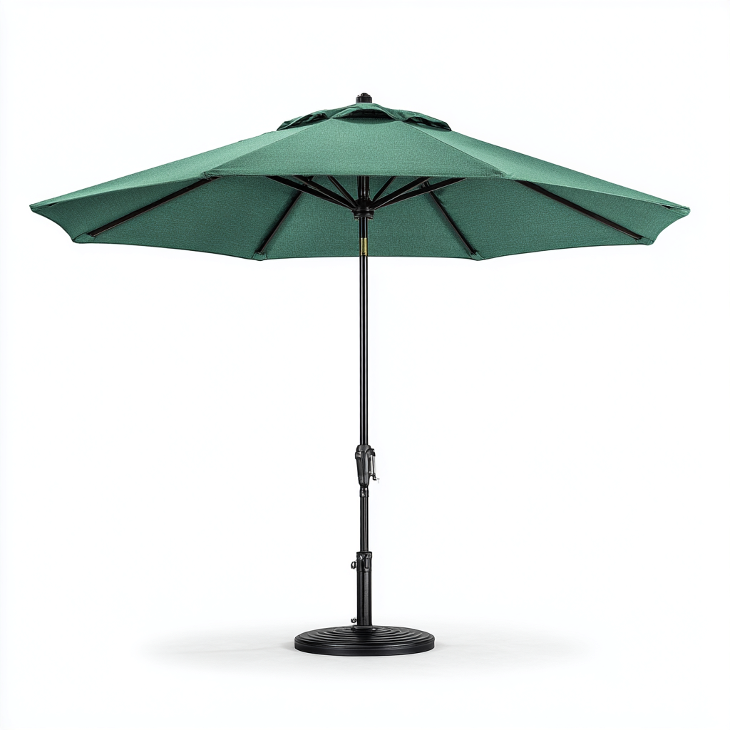 Gartenschirm-Aluminium-Polyester-270x240 cm-Dunkelgrün-Kurbelmechanismus für Garten-Craftgoshop