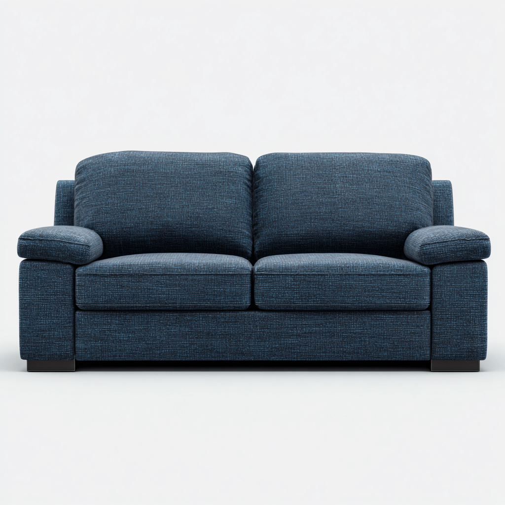 Gerades Sofa - Stoff - 190x97x90 cm - Blau - Modernes Design-Craftgoshop