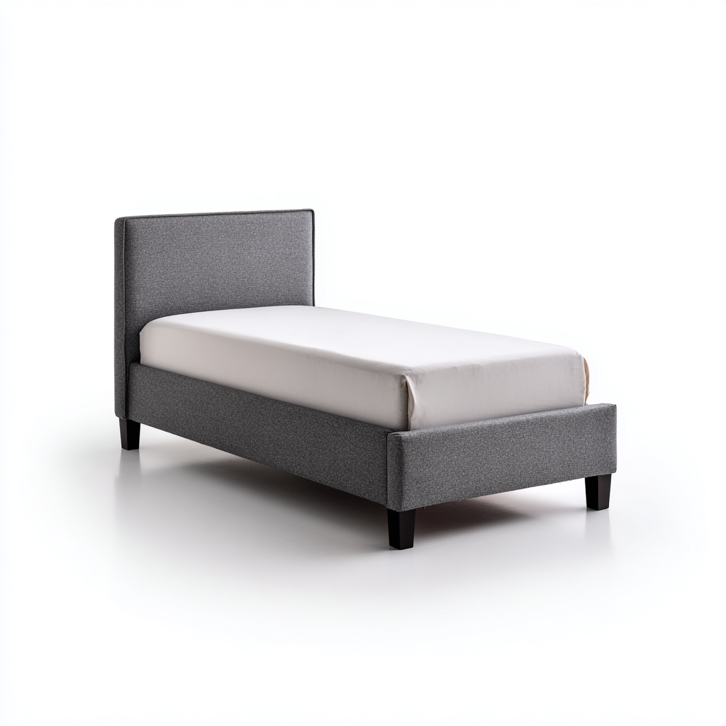 Einzelbett-Stoff-200x100x95 cm-Hellgrau-Modernes Design-Craftgoshop