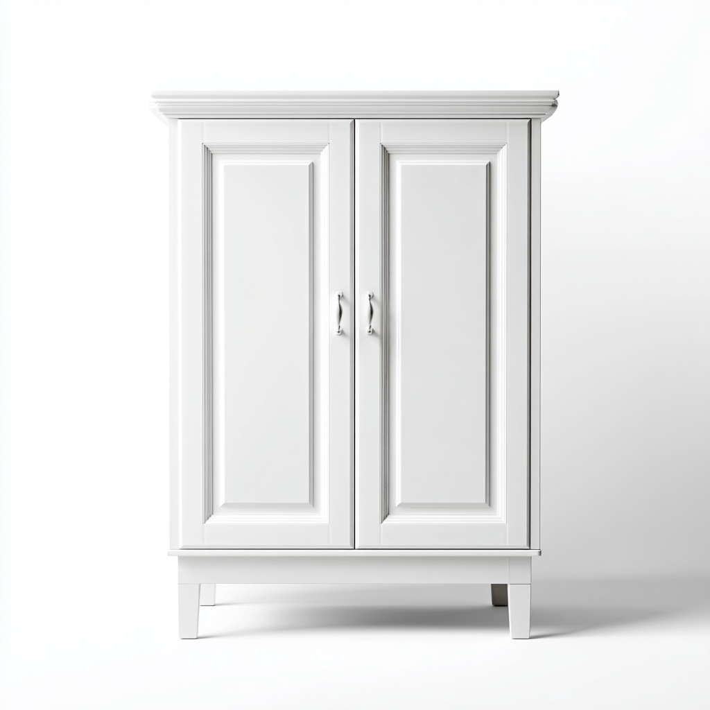 Kleiderschrank - Holz - 100x48x118 cm - Weiß - klassisches Design-Craftgoshop