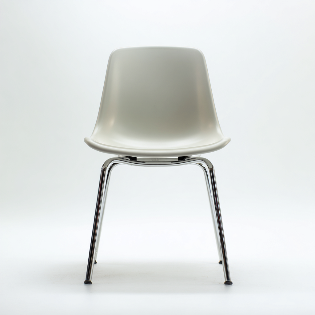 Gartenstuhl - Kunststoff-Metall - 50x48x82cm - Weiß-Chrom - Modernes Design-Craftgoshop