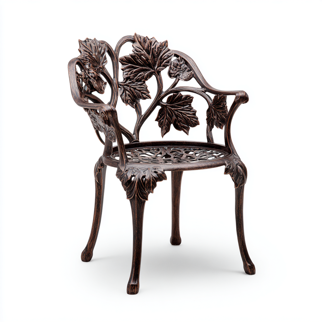 Gartenstuhl - Aluminiumguss - 54x55x90cm - Bronze - Retro-Design-Craftgoshop