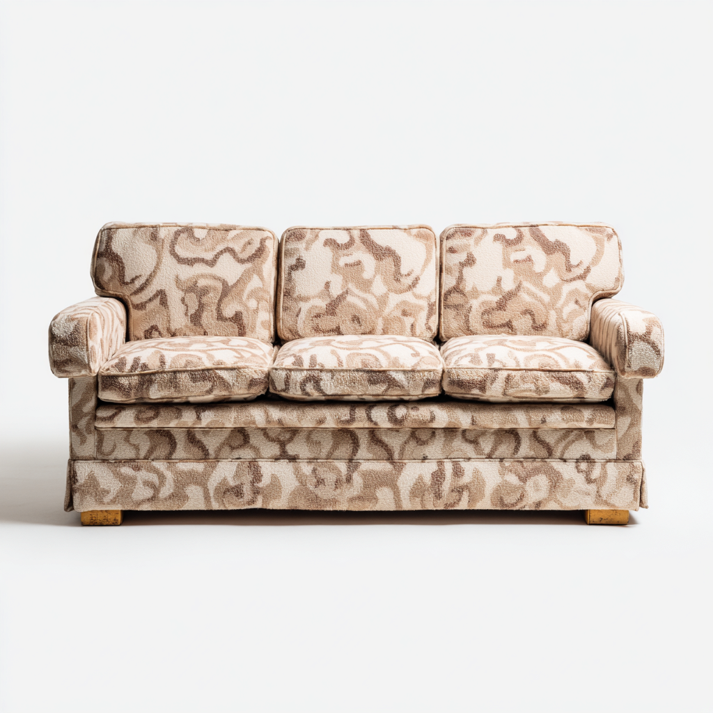 Gerades Sofa - Stoff - 200x95x88 cm - Beige - Klassisches Design-Craftgoshop