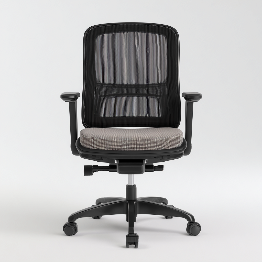 Bürostuhl - Mesh-Gewebe-Kunststoff - 67x64x101 cm - Schwarz-Grau - Moderner Stil-Craftgoshop