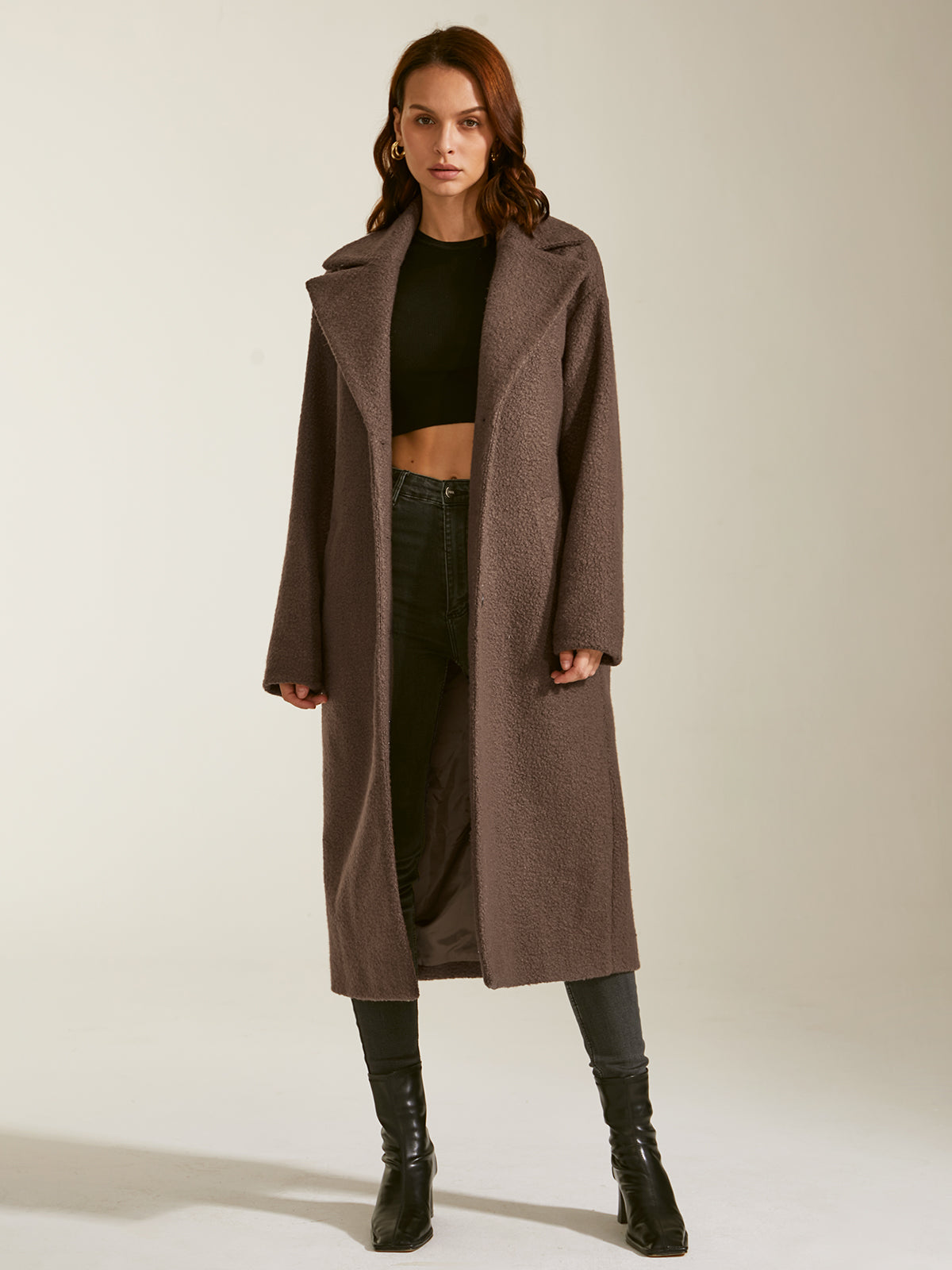 Oversized Essential Long Coat-Chicvia