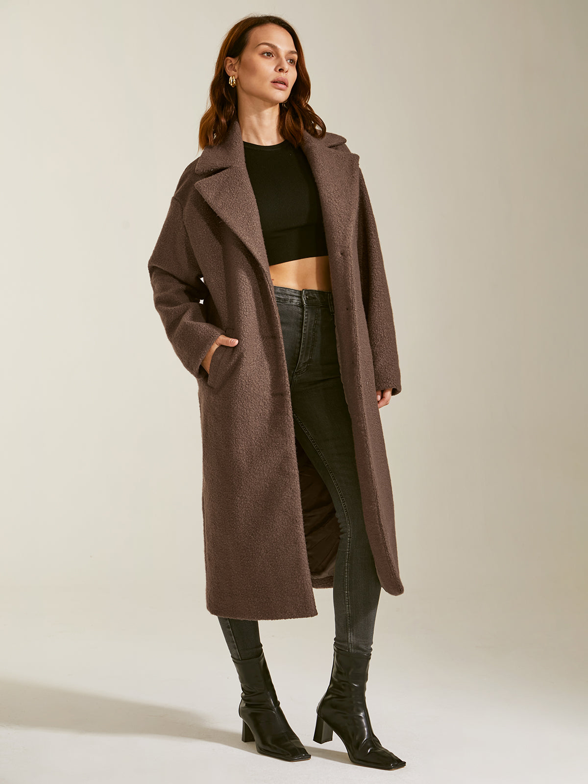 Oversized Essential Long Coat-Chicvia