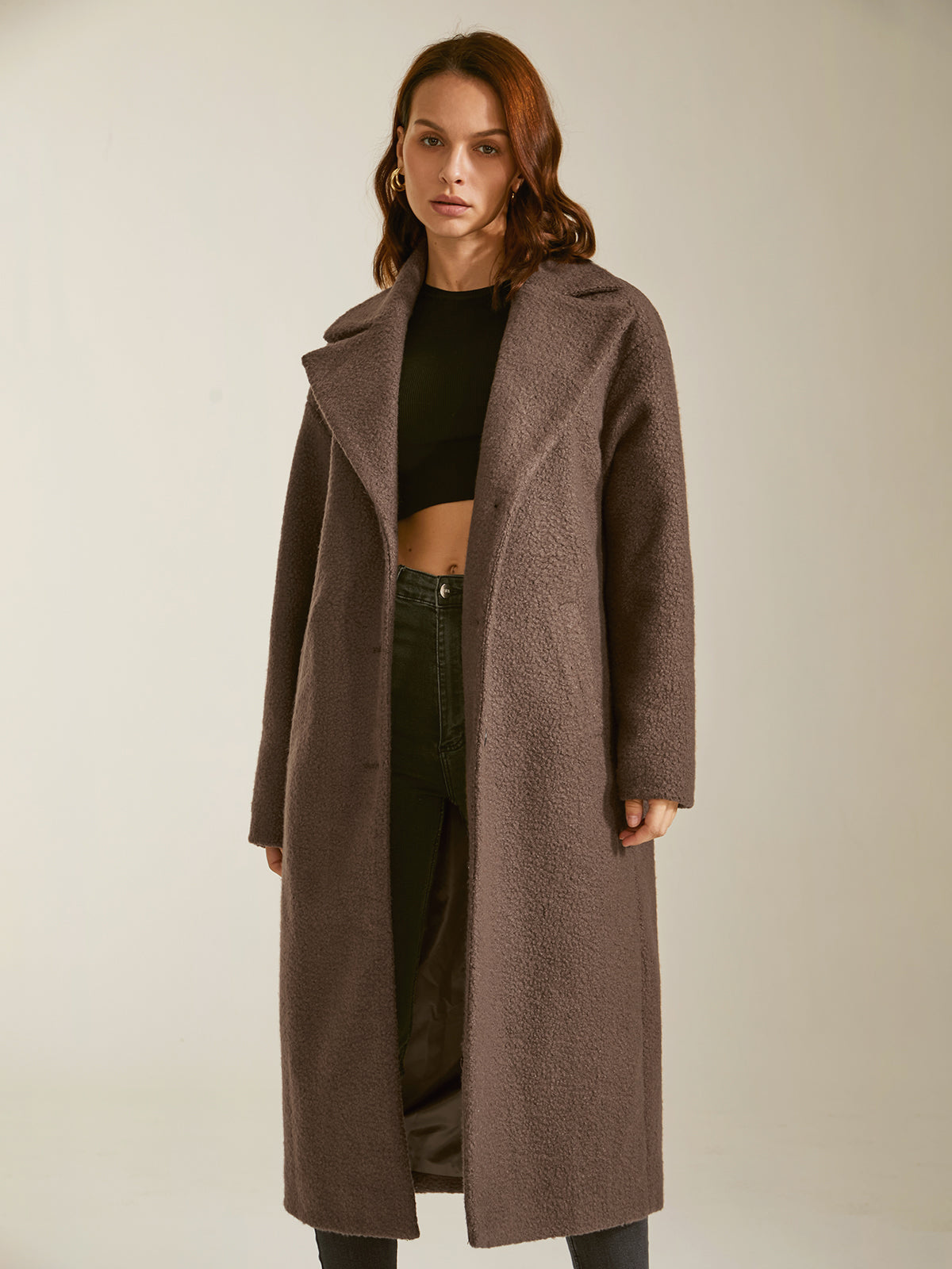 Oversized Essential Long Coat-Chicvia