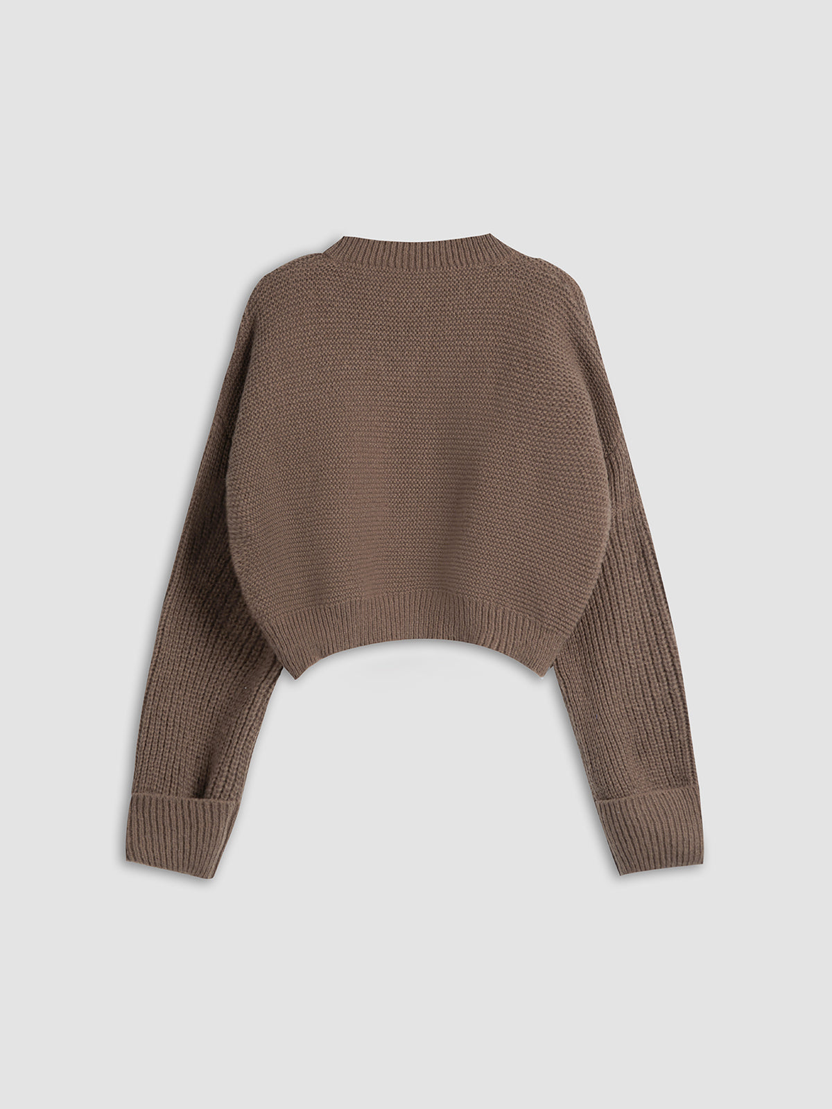 Minimalism V Neck Pullover Sweater-Chicvia
