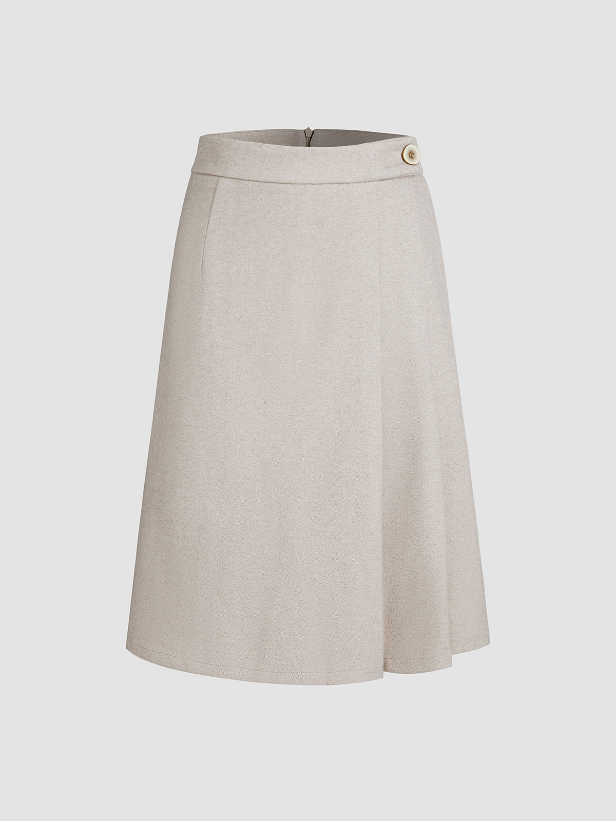 Ivory Glow Zip Up Skirt-Chicvia