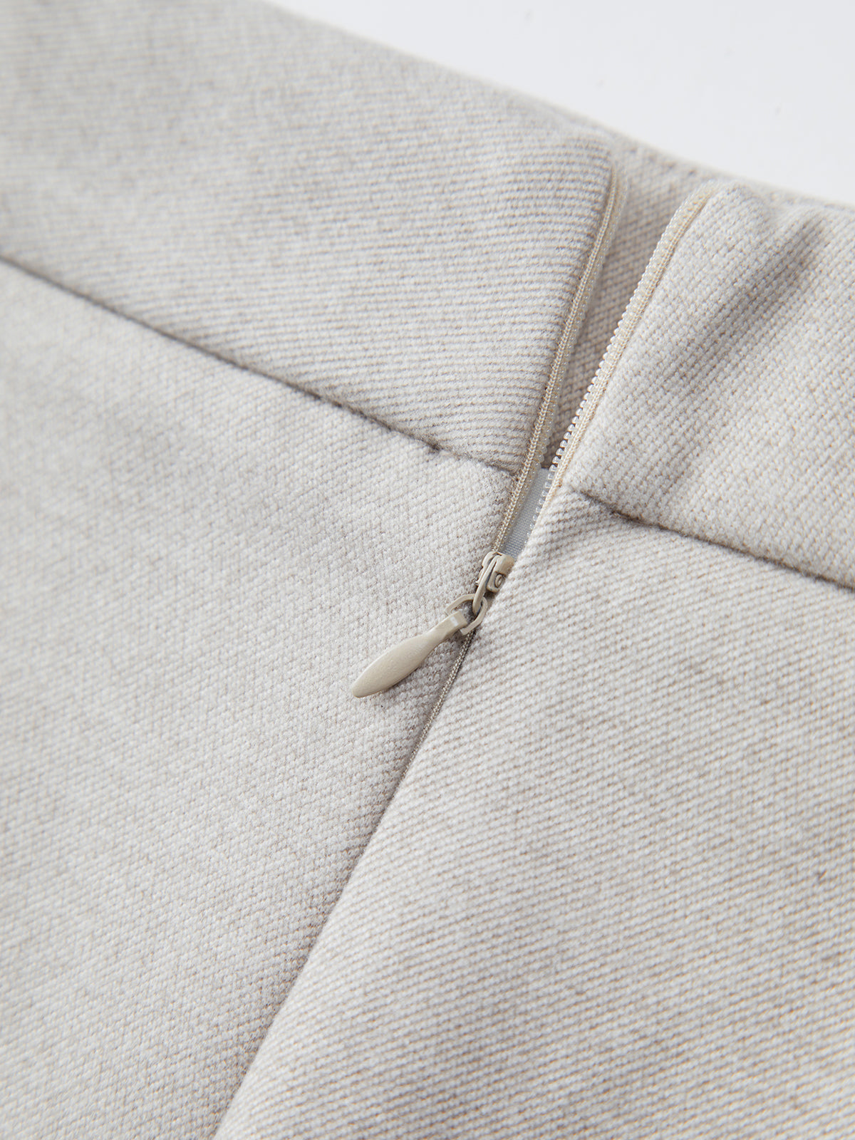 Ivory Glow Zip Up Skirt-Chicvia