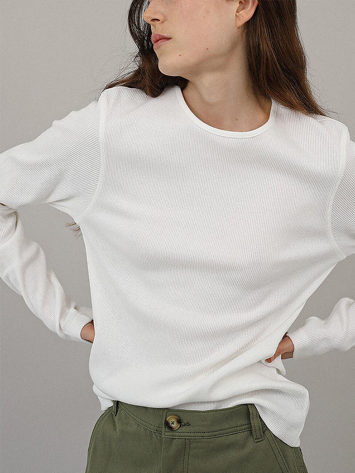 Casual Ribbed Shirt-Chicvia