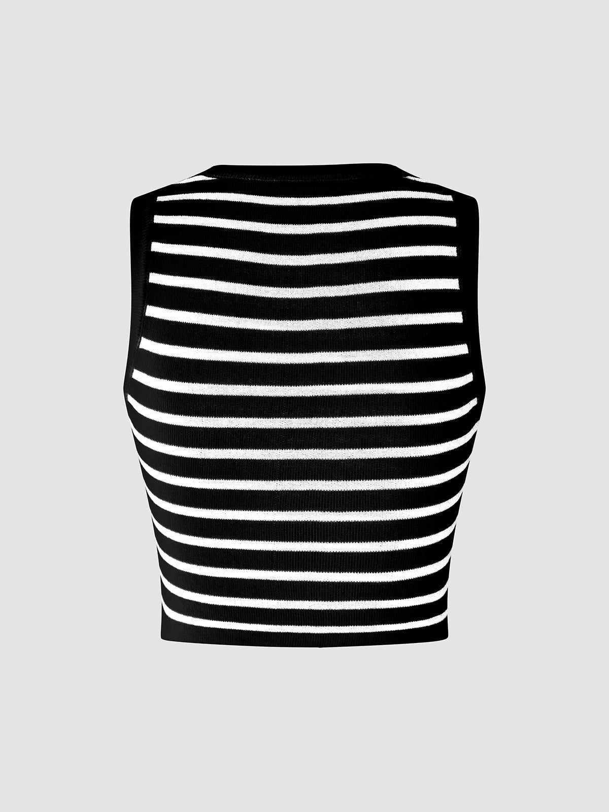 Classy Stripe Crop Tank Top-Chicvia