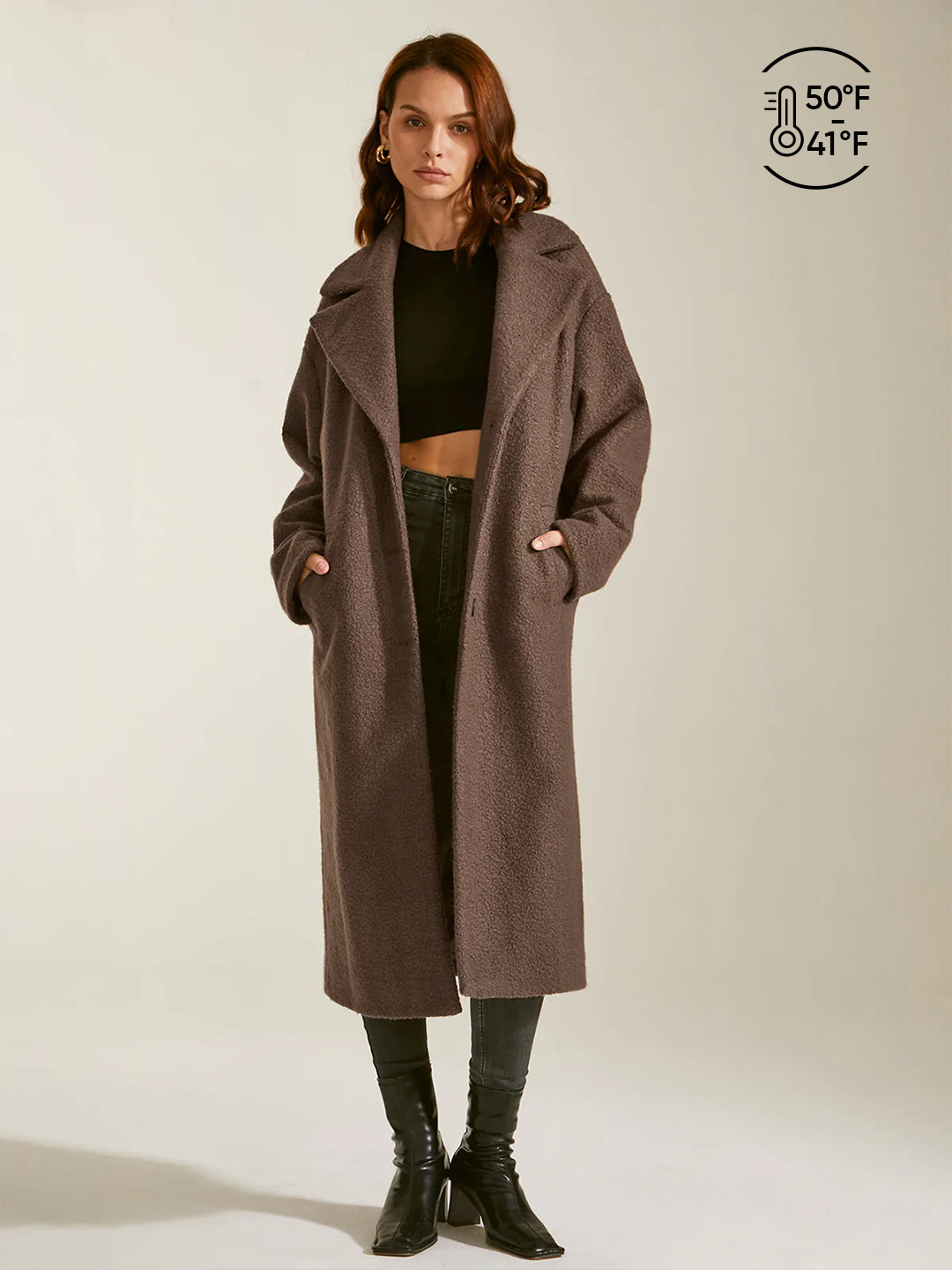 Oversized Essential Long Coat-Chicvia