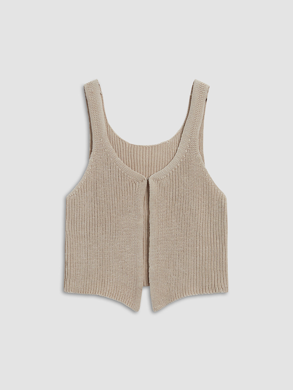 Classic Hook-and-Eye Knit Vest-Chicvia