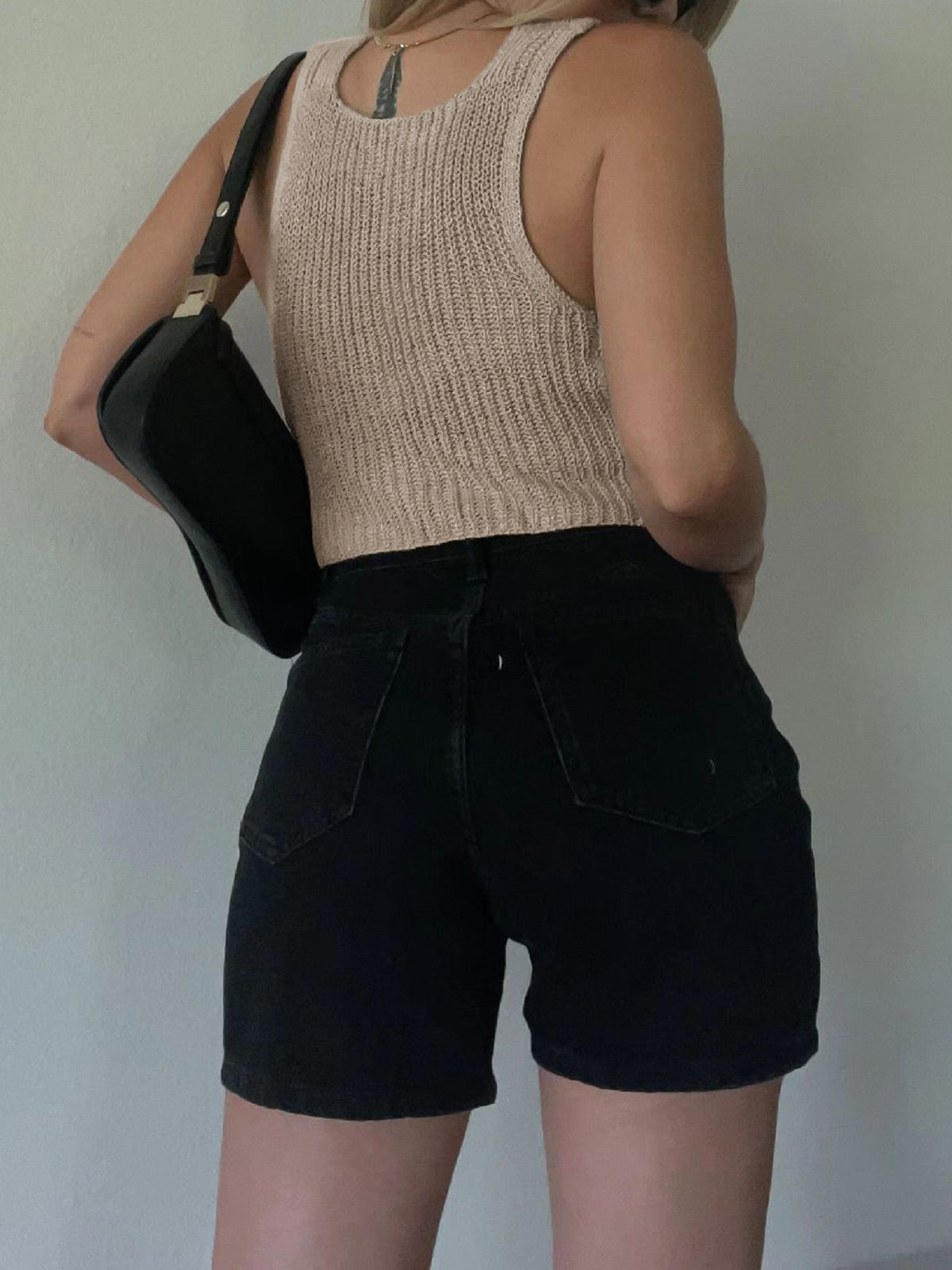 Classic Hook-and-Eye Knit Vest-Chicvia