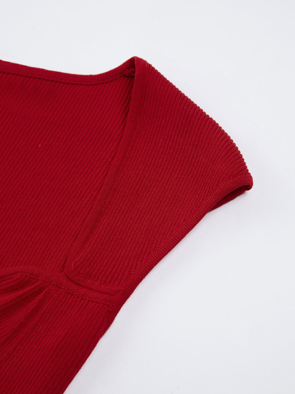 Paris Square Neck Ribbed Crop Knit Top-Chicvia