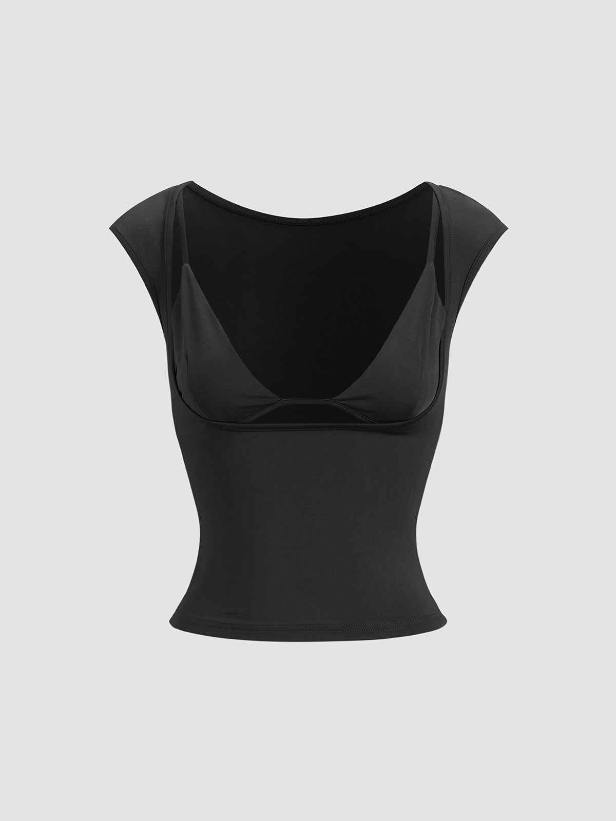 Leisure Cap Sleeve Two Piece Shirt-Chicvia