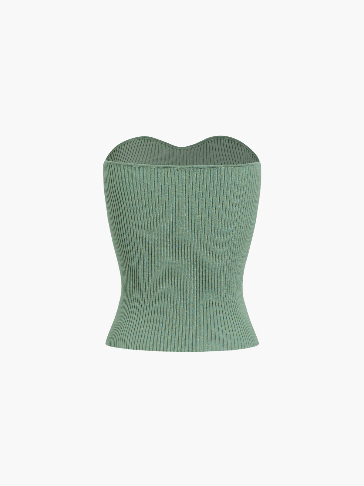 Leisure Ribbed Sweetheart Strapeless Tube Top-Chicvia