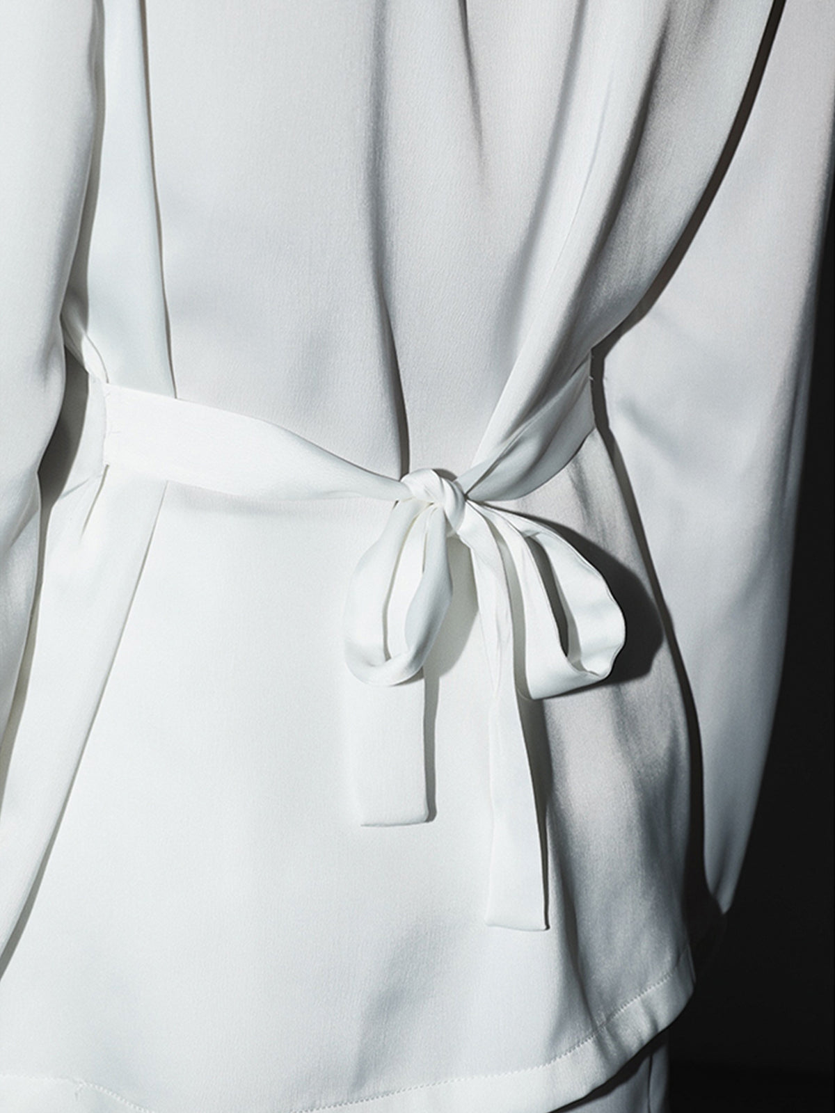 Leisure Oversized Satin Tie Back Shirt-Chicvia