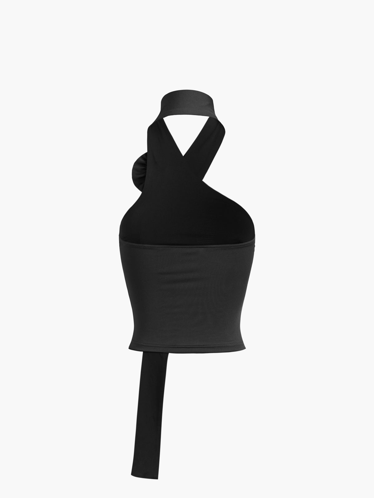 Halter Open Back Rosette Tank Top-Chicvia