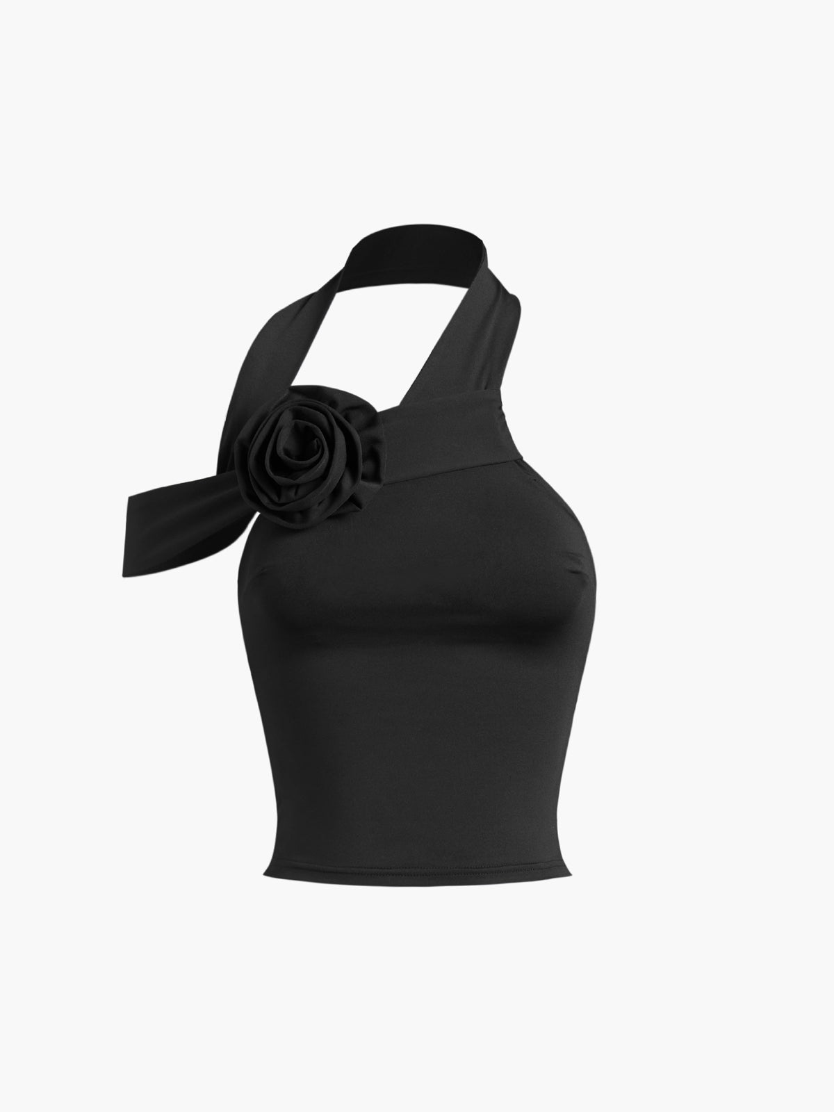 Halter Open Back Rosette Tank Top-Chicvia