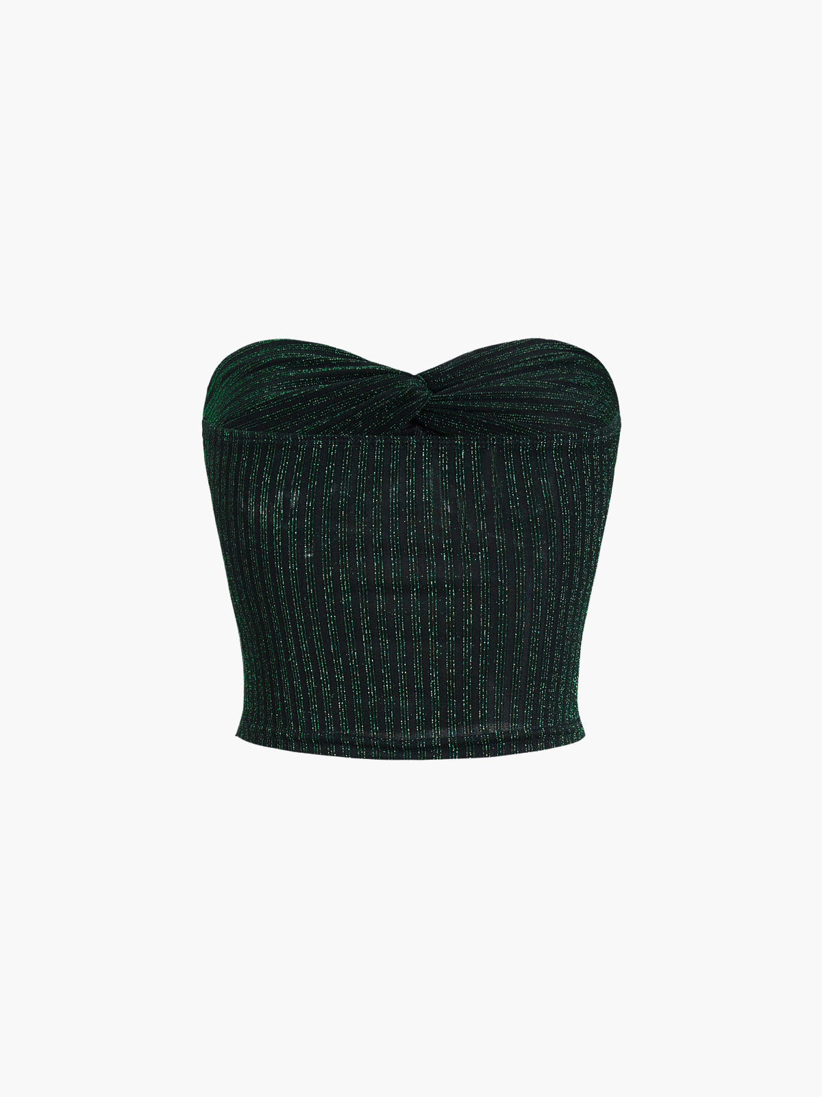 Glitter Sweetheart Tube Crop Top-Chicvia