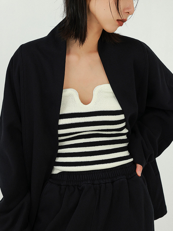 Bustier Knit Tube Top-Chicvia