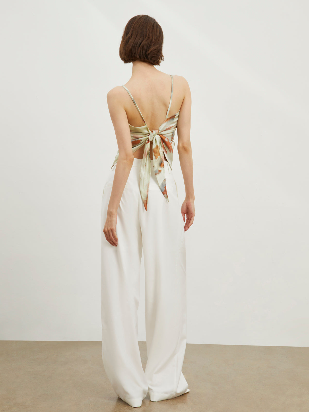 Double Sided Tie Dye Satin Cami Top-Chicvia