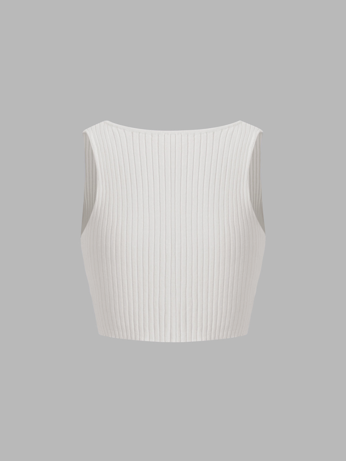 Fly Away Tied Rib Crop Tank Top-Chicvia