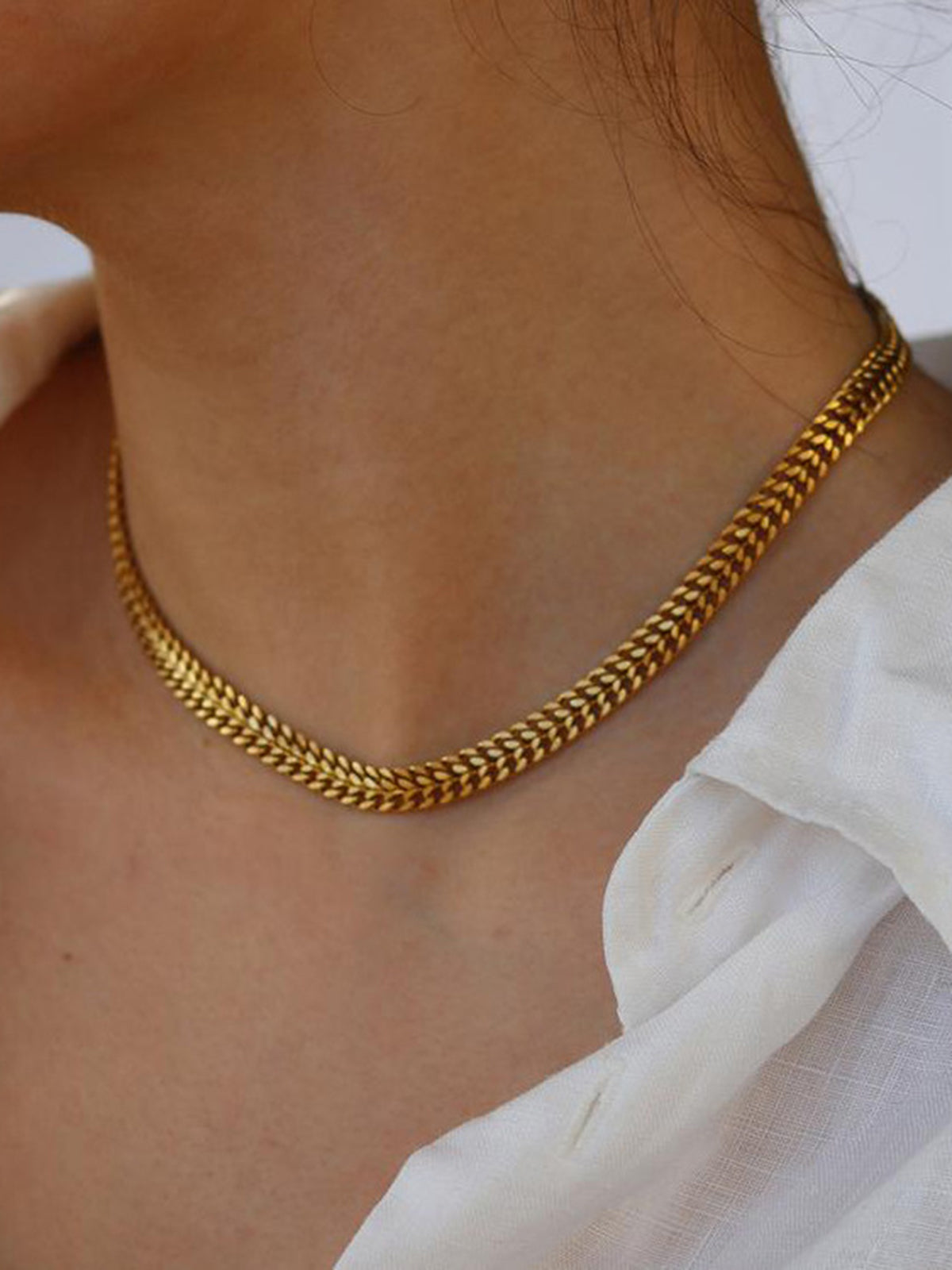 Herringbone Necklace-Chicvia