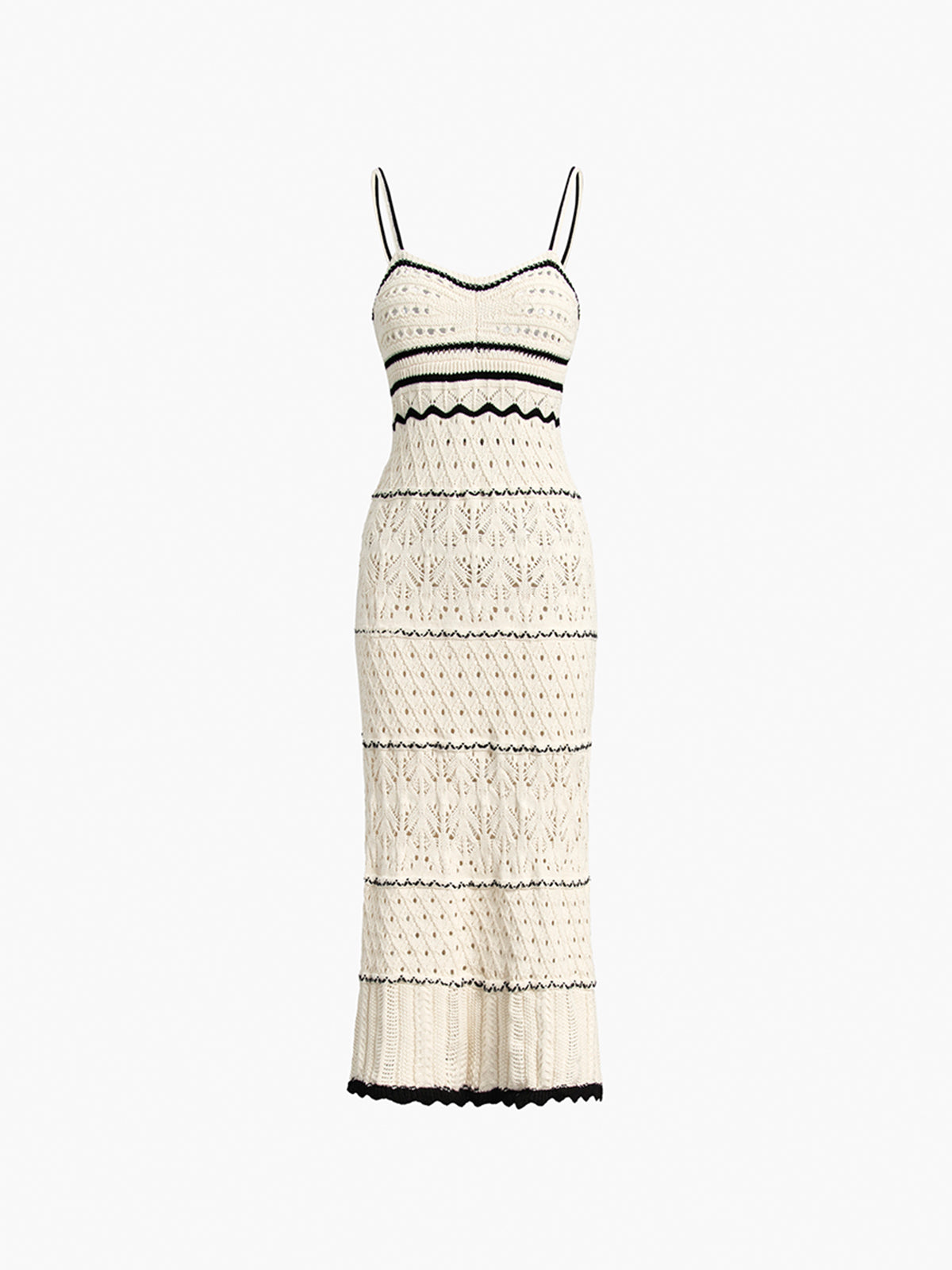 Paros Crochet Eyelet See Through Midi Dress-Chicvia