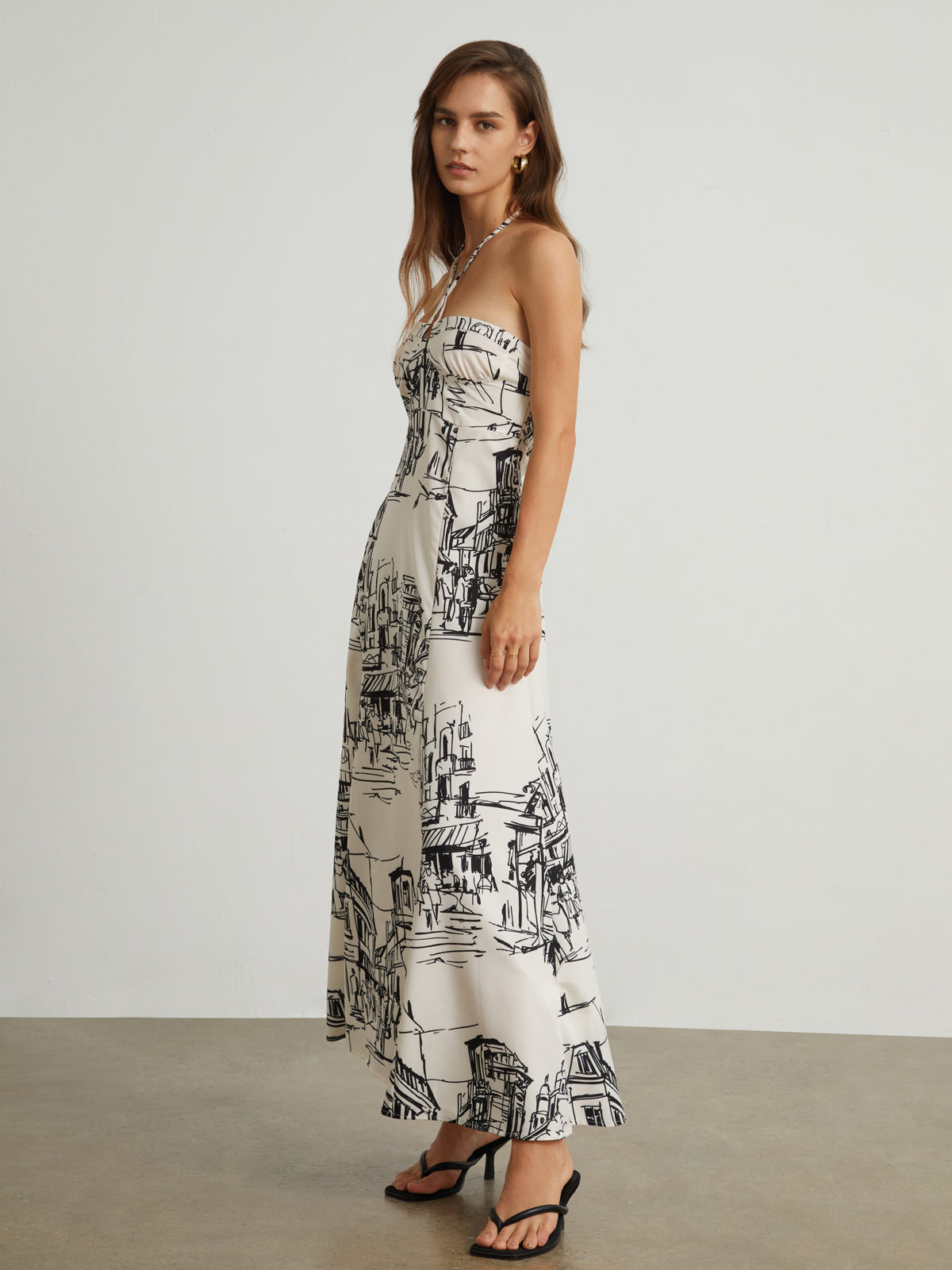 Paris Street Halter Long Dress-Chicvia