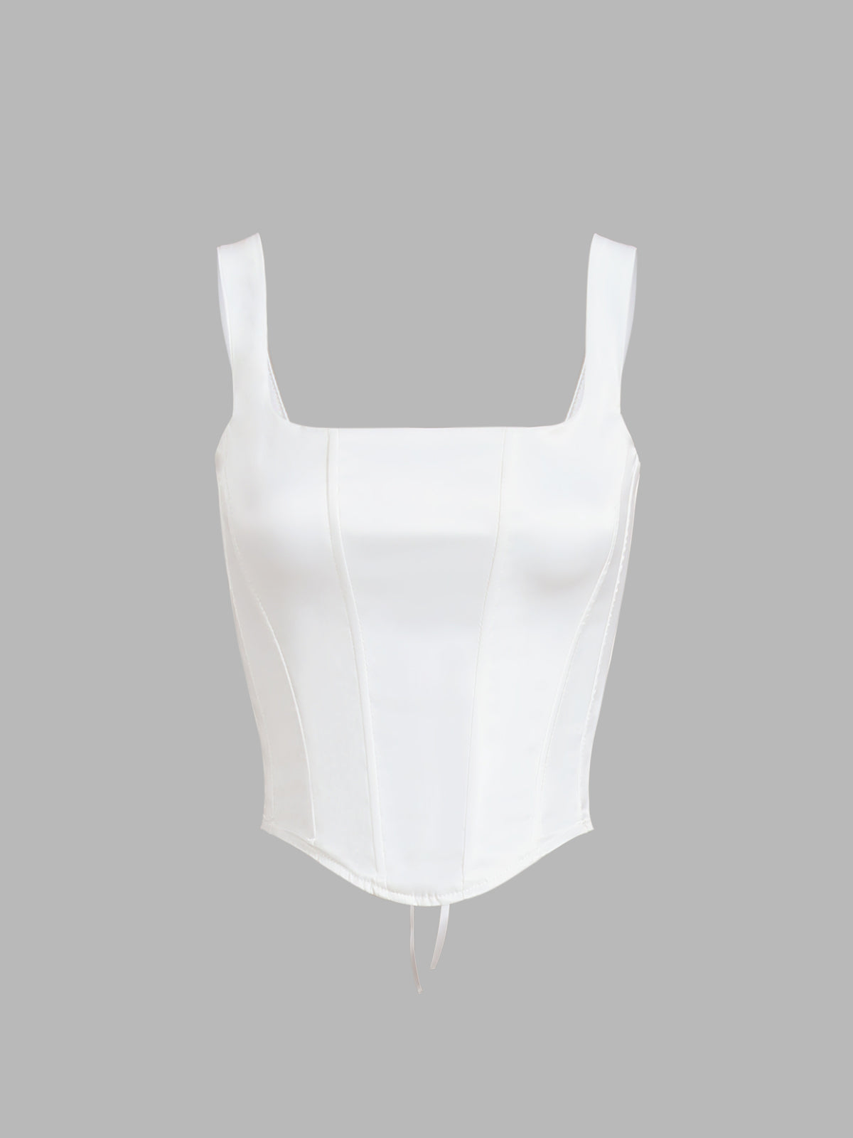 Ivory Glow Tied Crop Corset Top-Chicvia