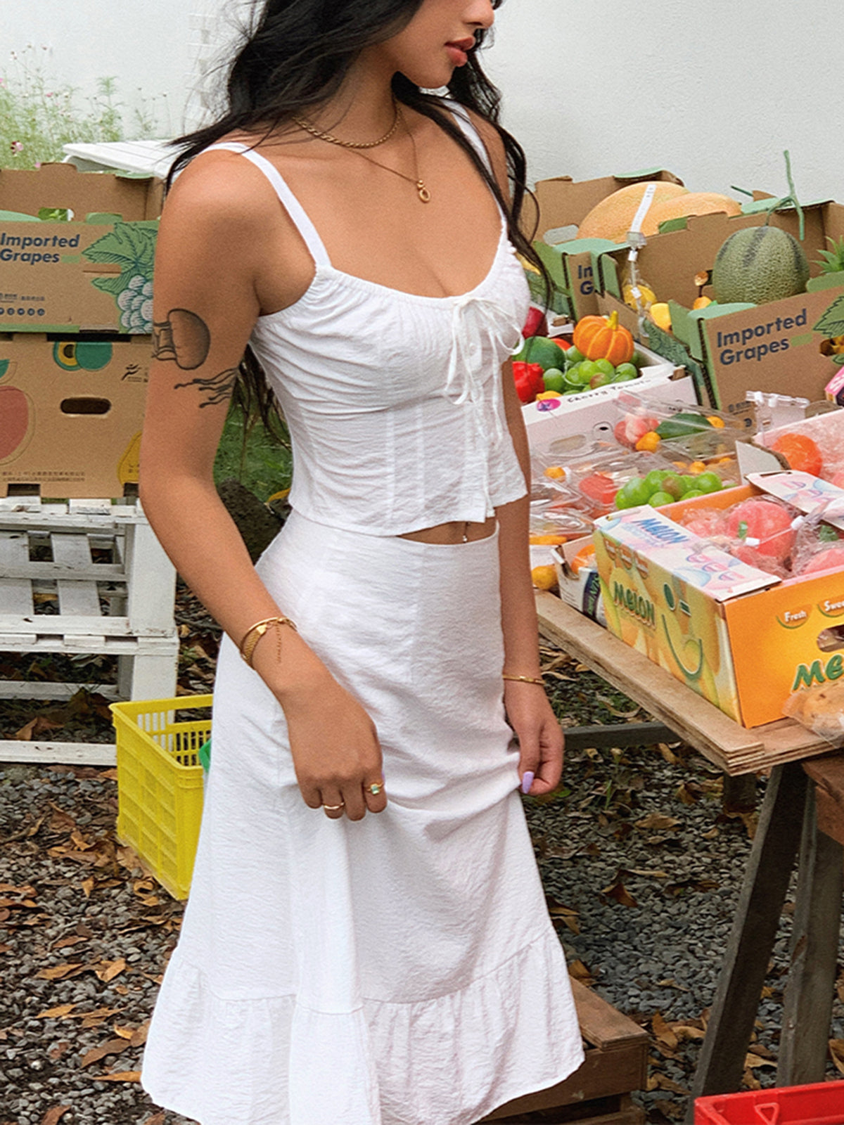 Cowgirl Aesthetics Corset Two Piece Skirt Set-Chicvia