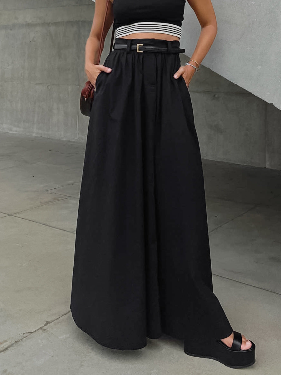 Oversized Street Vibe Maxi Skirt-Chicvia