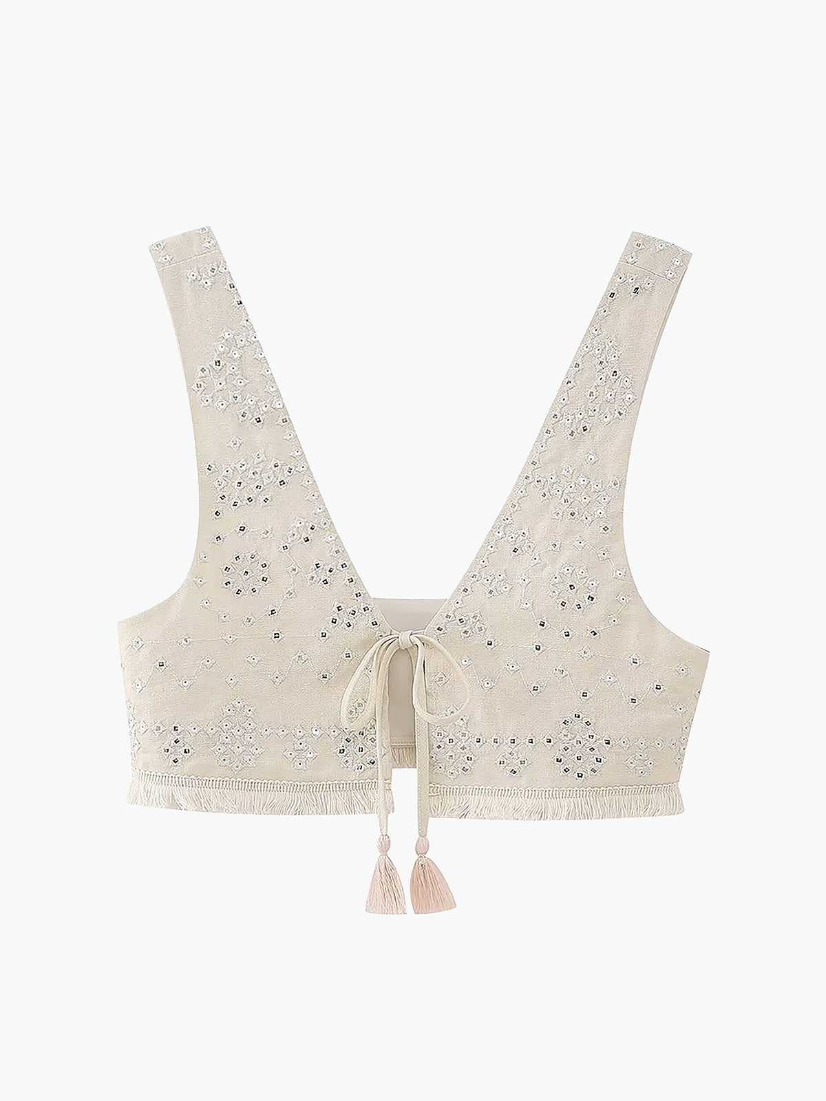 Cowgirl Aesthetics Eyelet Fly Away Crop Top-Chicvia