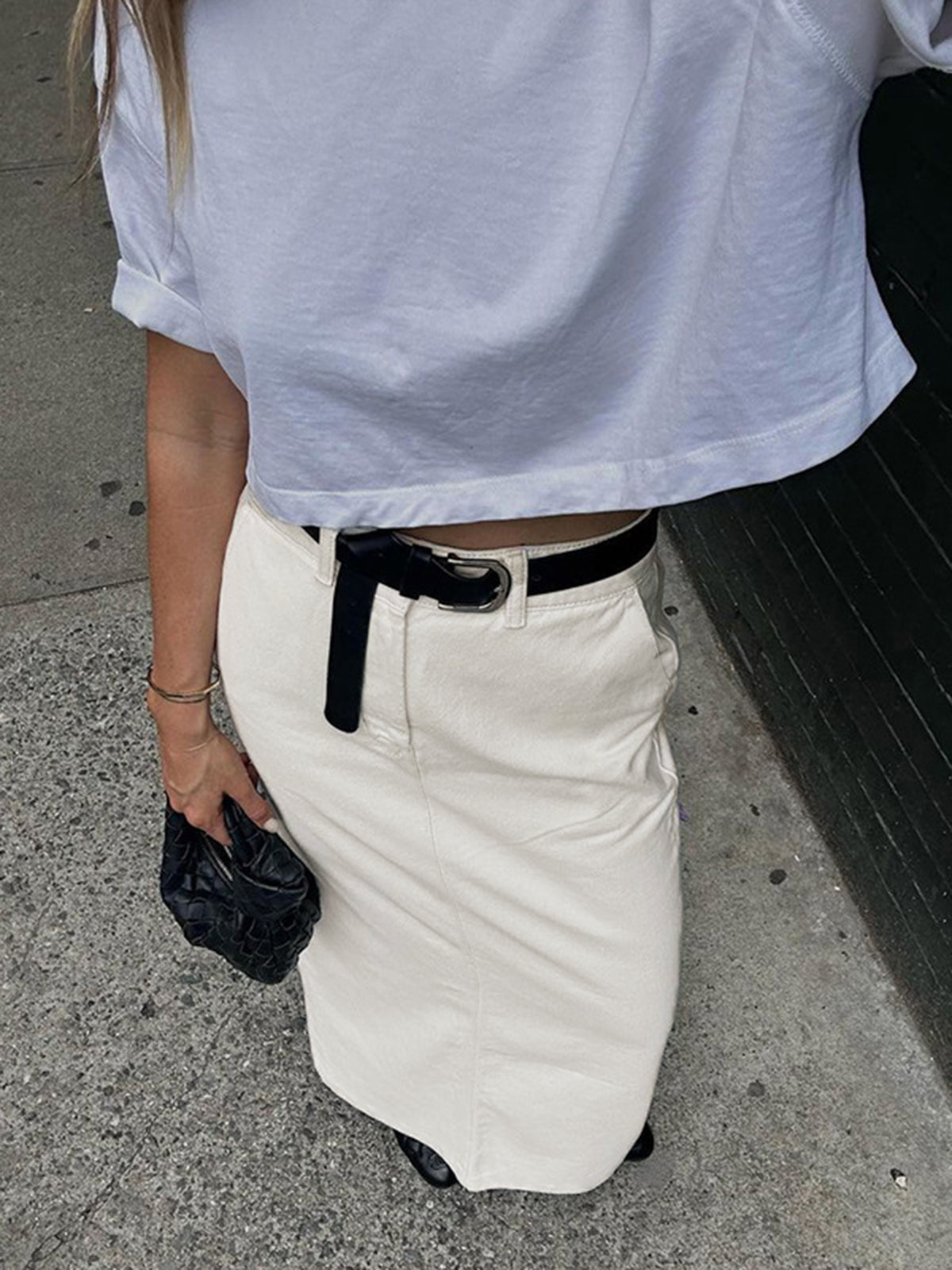 Parisian Slit Maxi Skirt-Chicvia