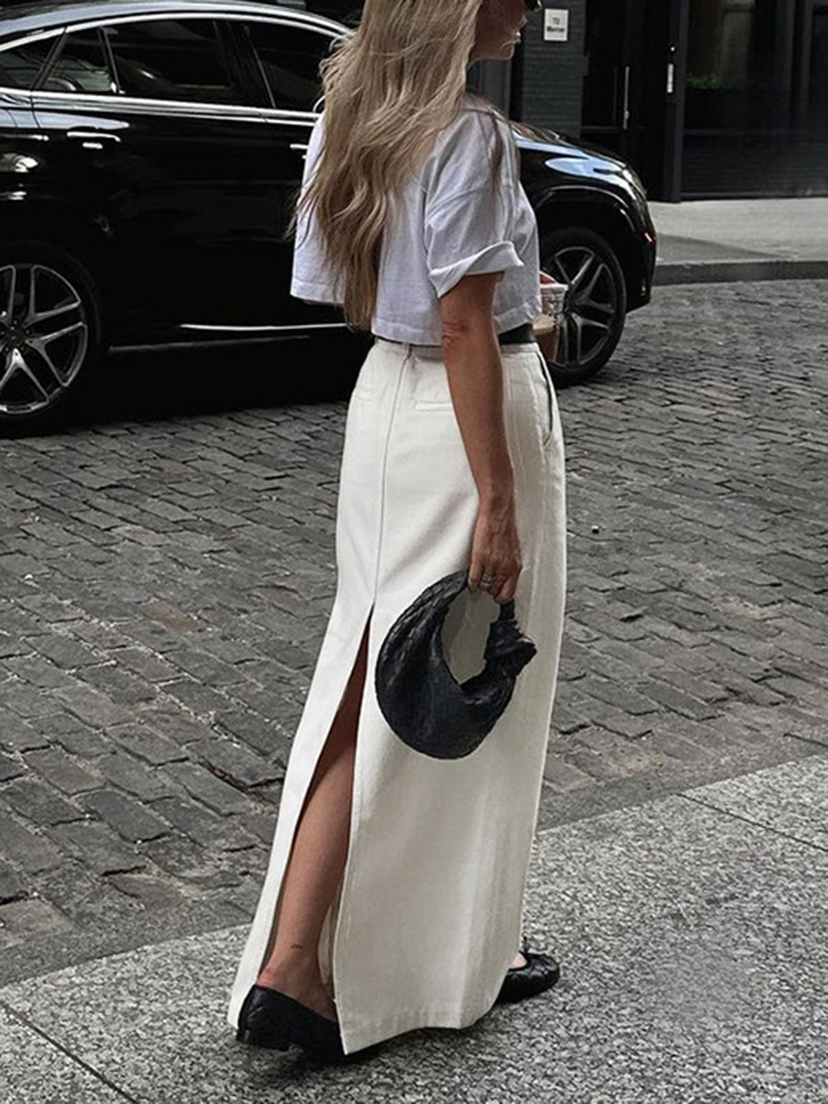 Parisian Slit Maxi Skirt-Chicvia