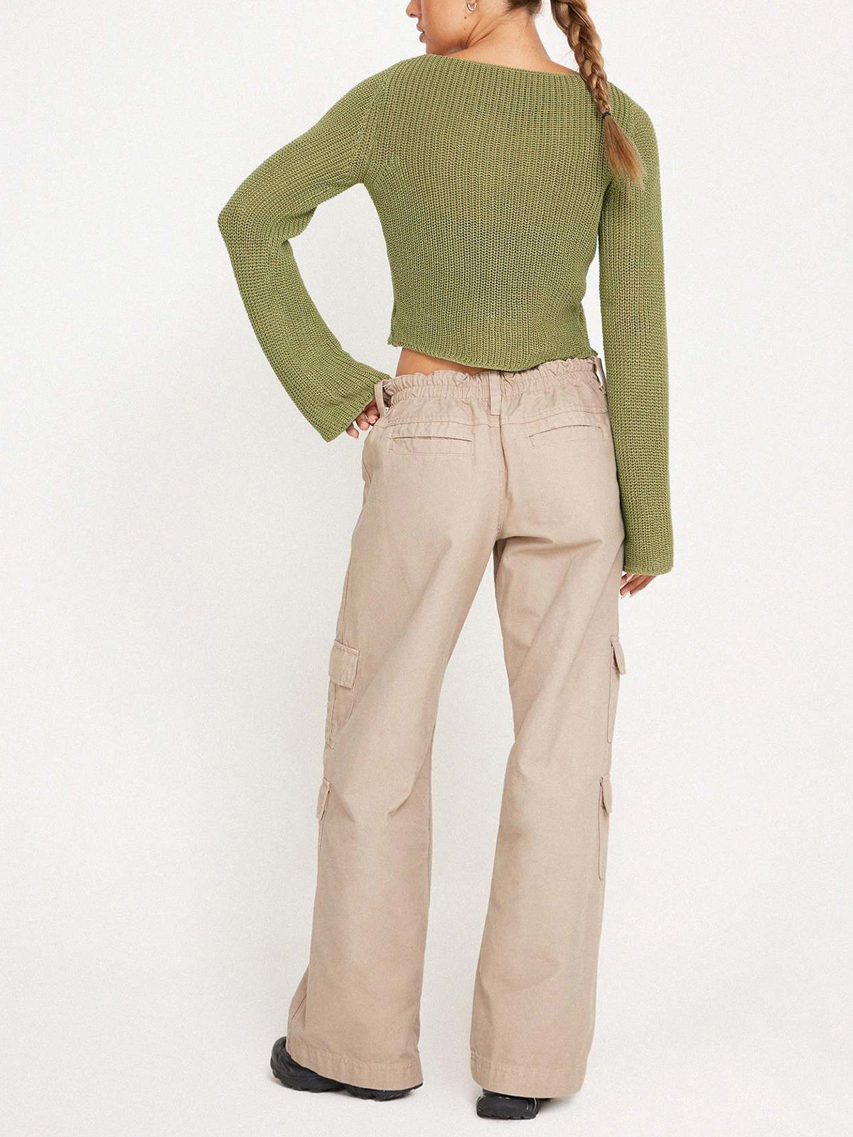 Oblique Buttoned Long Sleeve Cardigan-Chicvia