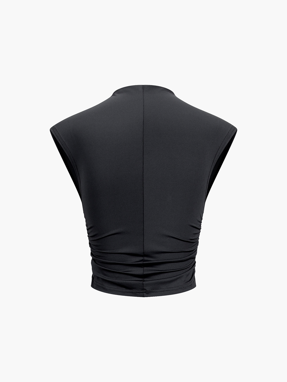 Cap Sleeve Ruched Crop Top-Chicvia