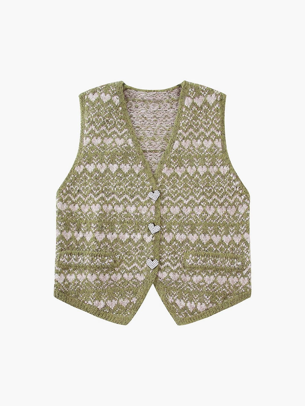Cross My Heart Button Down Knit Vest-Chicvia
