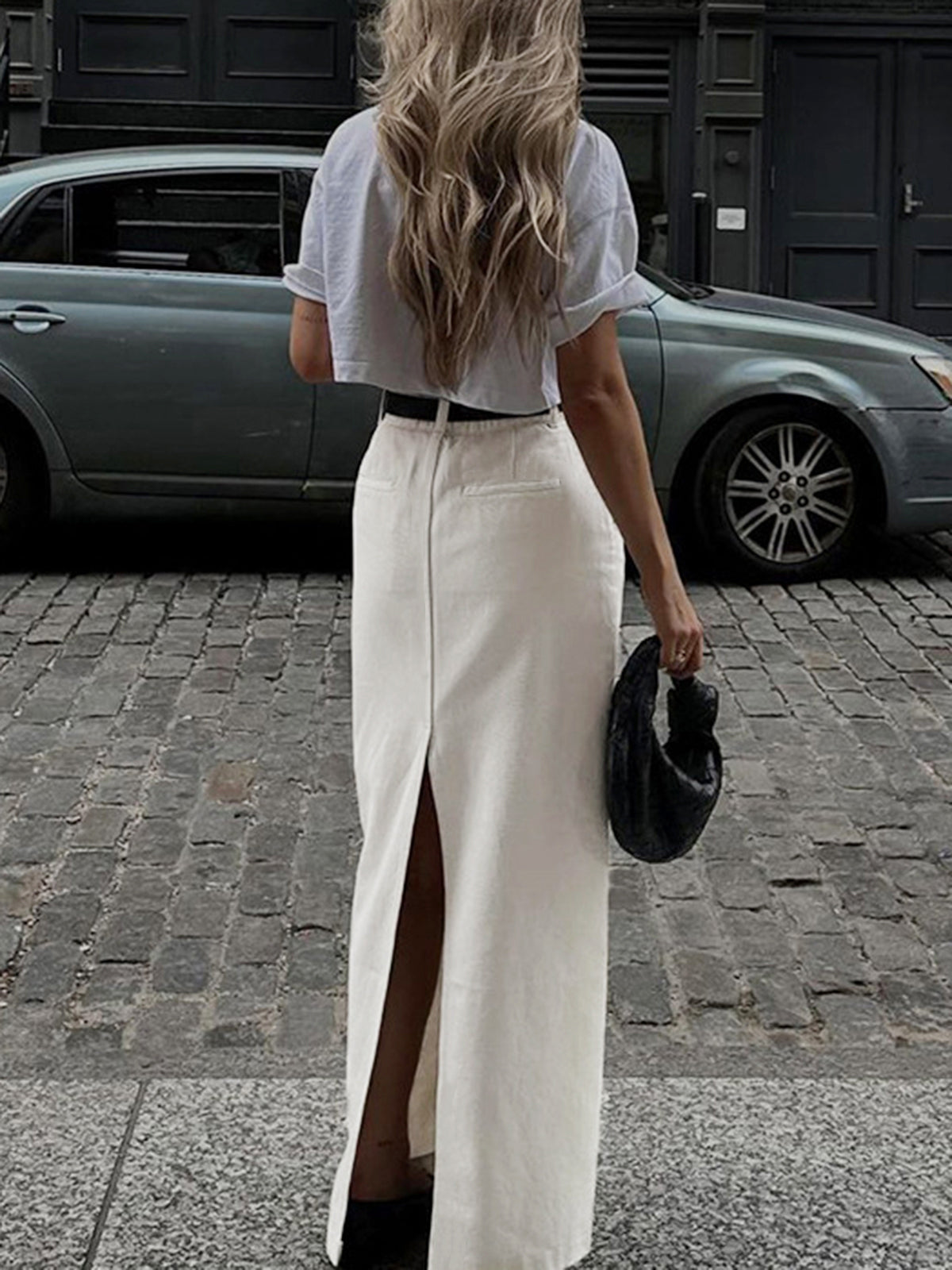 Parisian Slit Maxi Skirt-Chicvia