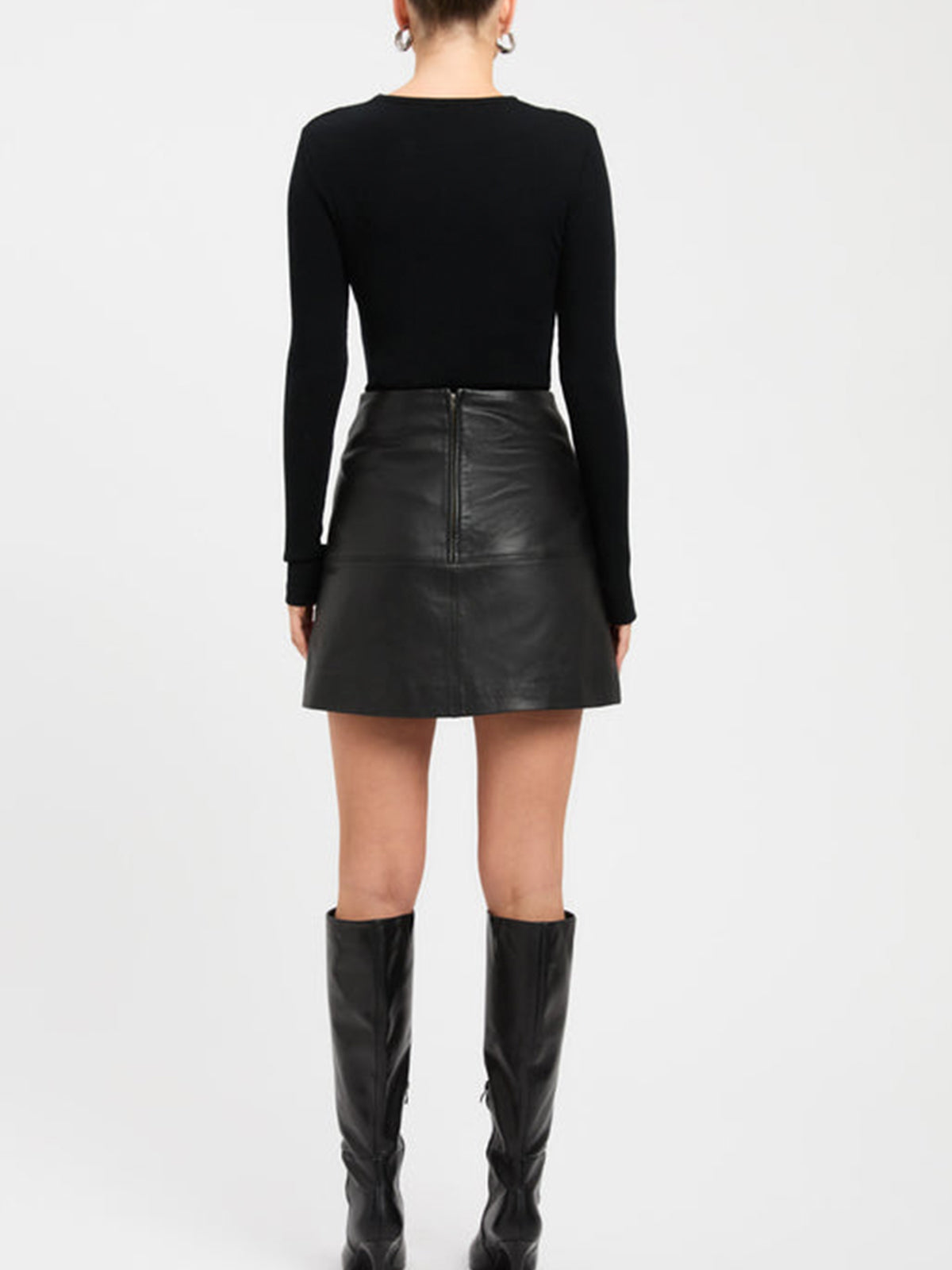 Diagonal Buttoned Keyhole Long Sleeve Top-Chicvia