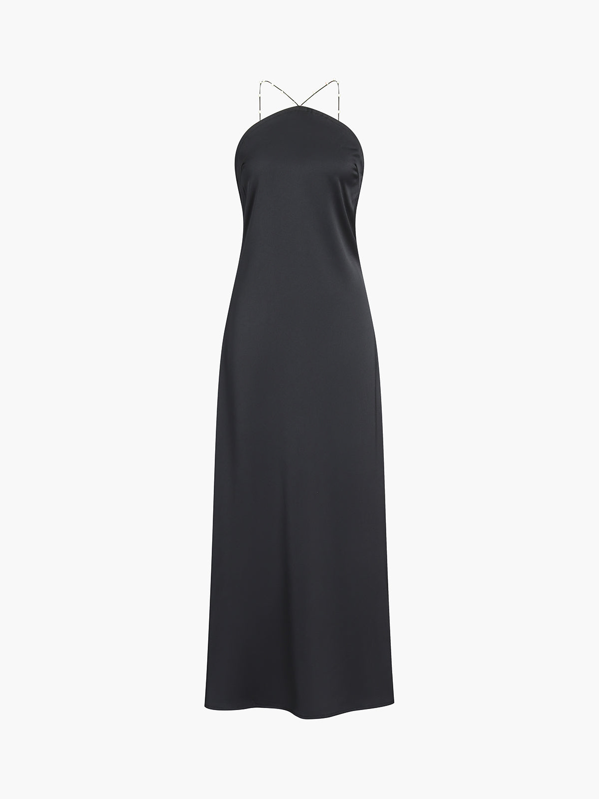 Hold My Pearls Open Back Satin Long Dress-Chicvia